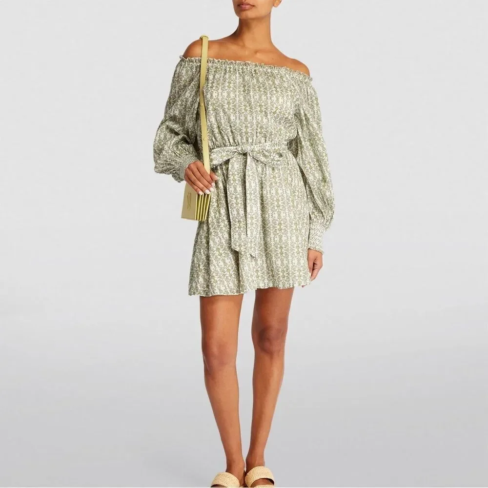 Alice + Olivia Off-The-Shoulder Mary Mini Dress Size Small - Picture 2 of 9